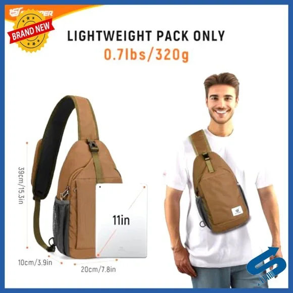 Recycled Polyester RFID Anti-Theft Crossbody Sling Bag Travel Daypack